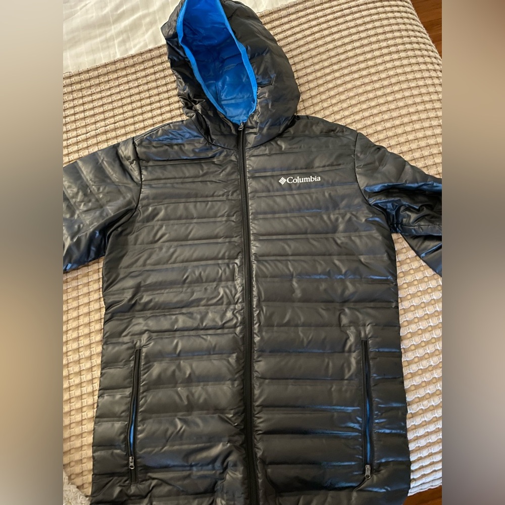 Columbia men’s full zip puffer jacket with hood NO FLAWS